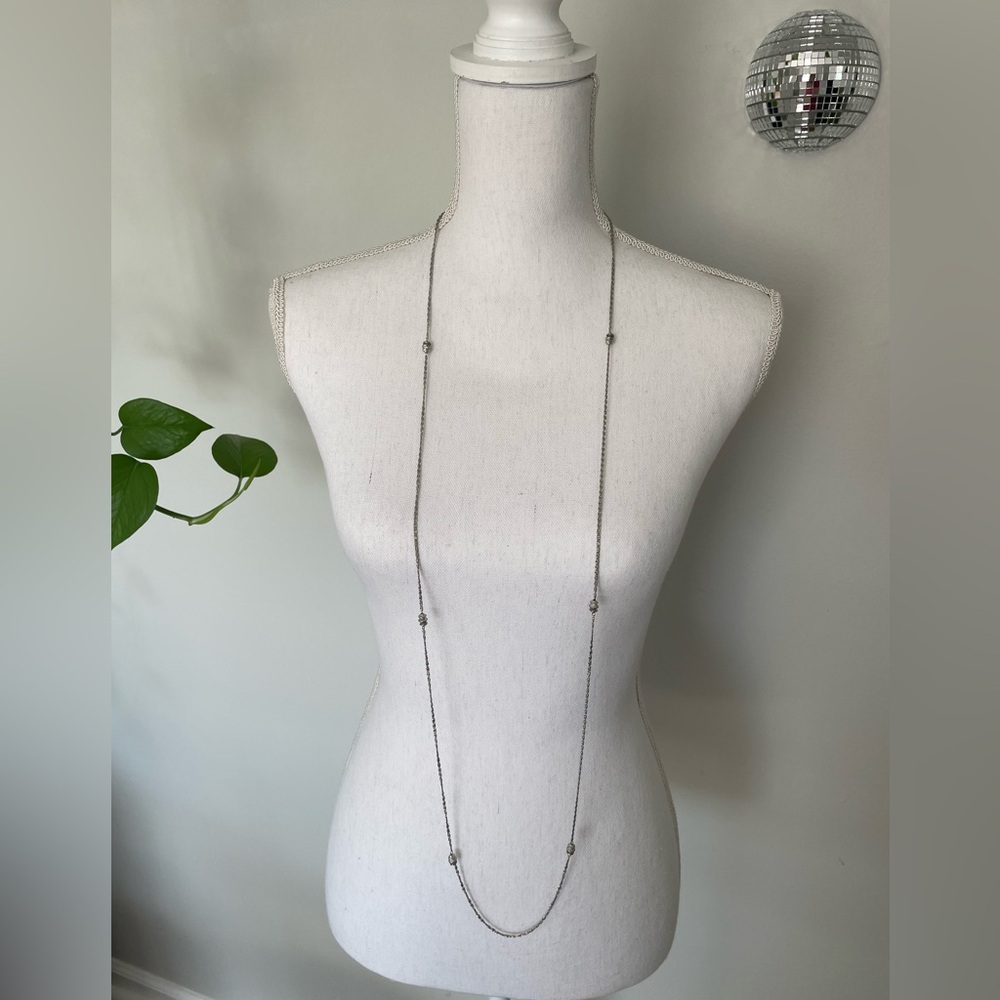 Monet Vintage Silver Tone Long Necklace